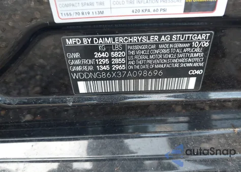 2007 Mercedes-Benz S 550 4Matic z USA, uszkodzony, nr VIN WDDNG86X37A098696